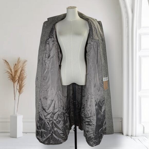 Vintage Dutch Llama Mohair Coat Size L Gray Mid Length Overcoat Pockets - Picture 12 of 16